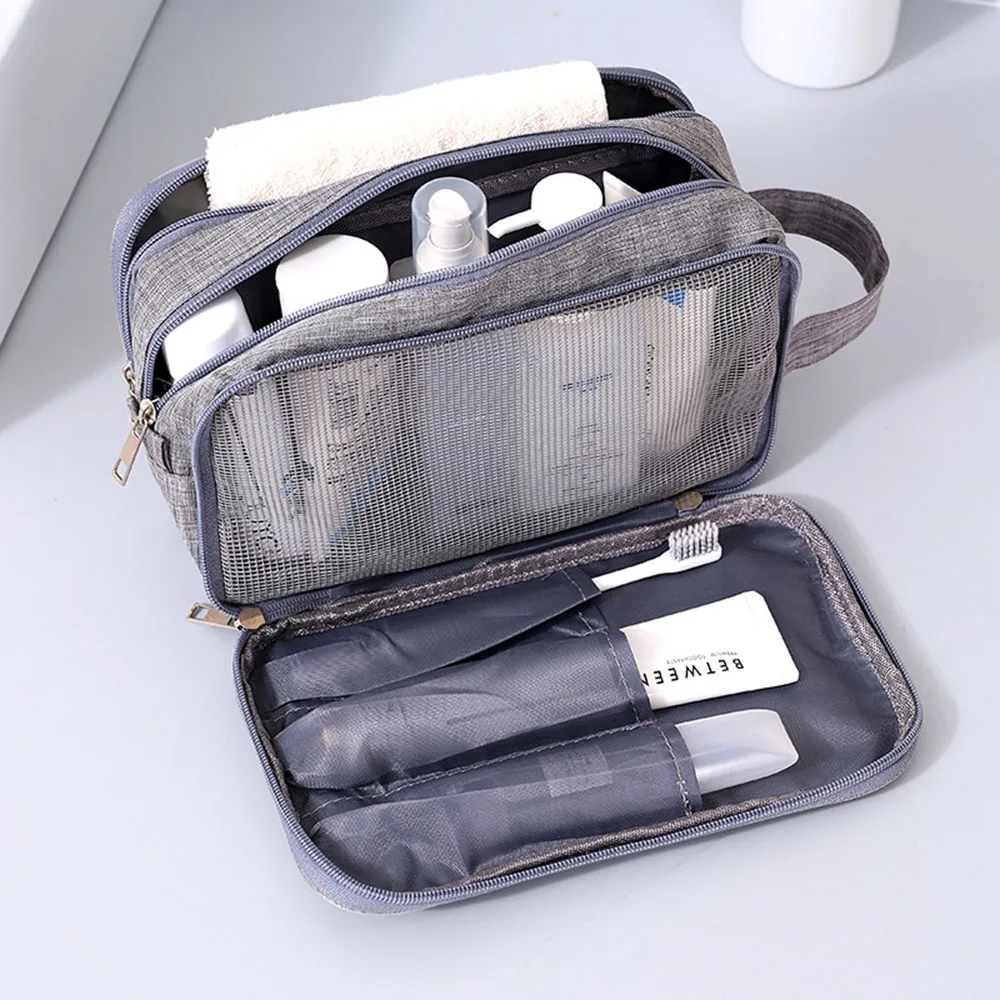 Simple Dry Wet Separation Cosmetic Bag Portable Large Capacity Toiletry Bag Gift For Birthday Anniversary