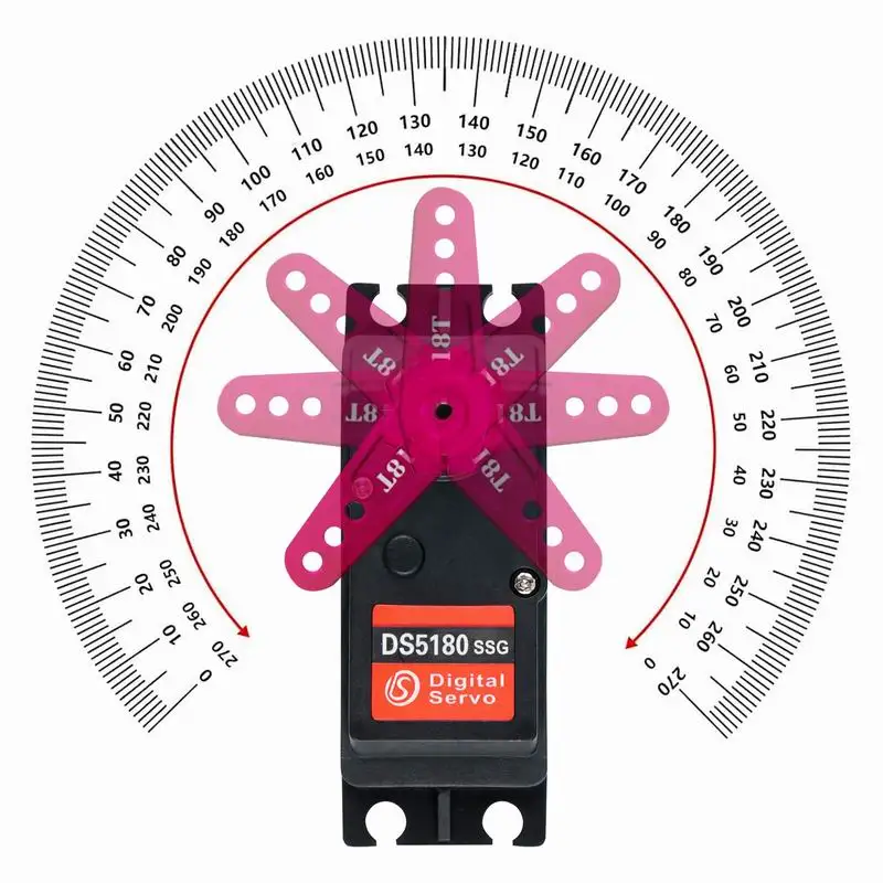 DS5180 80KG Digital Servo High Torque IP67 Waterproof Metal Steel Gear Steering Servo Motor with 18T Metal Arm for RC Baja Car