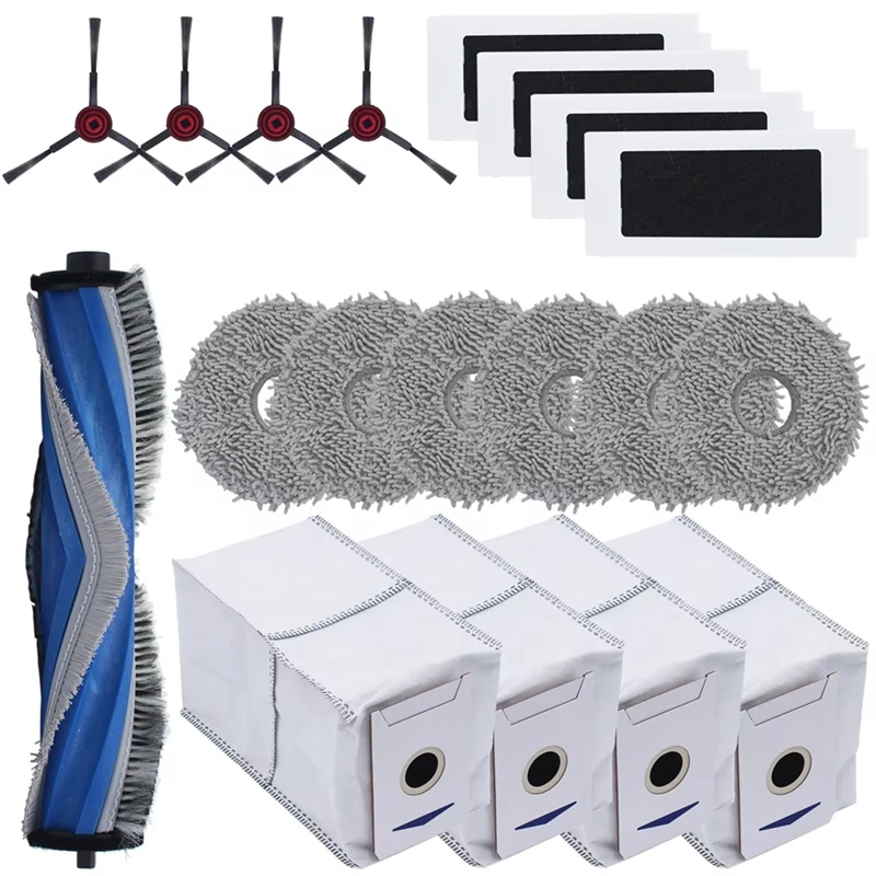 Аксессуары ABUD для Ecovacs Deebot T30 Omni, робот-пылесос, роликовая щетка, боковая щетка, фильтр, мешок для пыли, ткань для швабры
