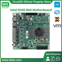 Материнская плата IKuaiOS Intel N100 DIY NAS Mini ITX, совместимая с TrueNAS Proxmox OpenMedia 4x2.5GbE 2xM.2 6xSATA BKHD-1264-NAS