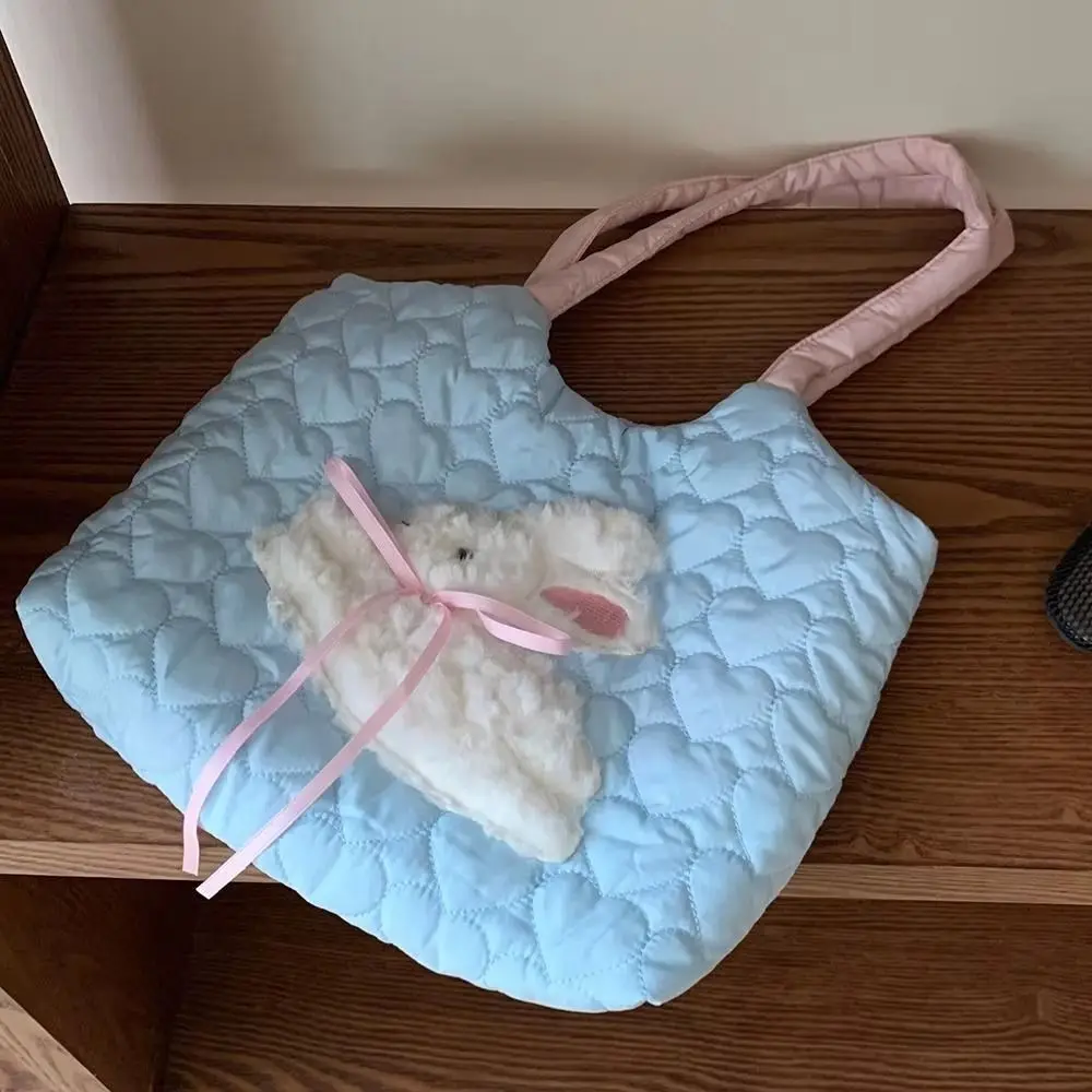 Large Capacity Rabbit Shoulder Bag Magnetic Buckle Love Quilted Women's Underarm Bag Lightweight Comfortable