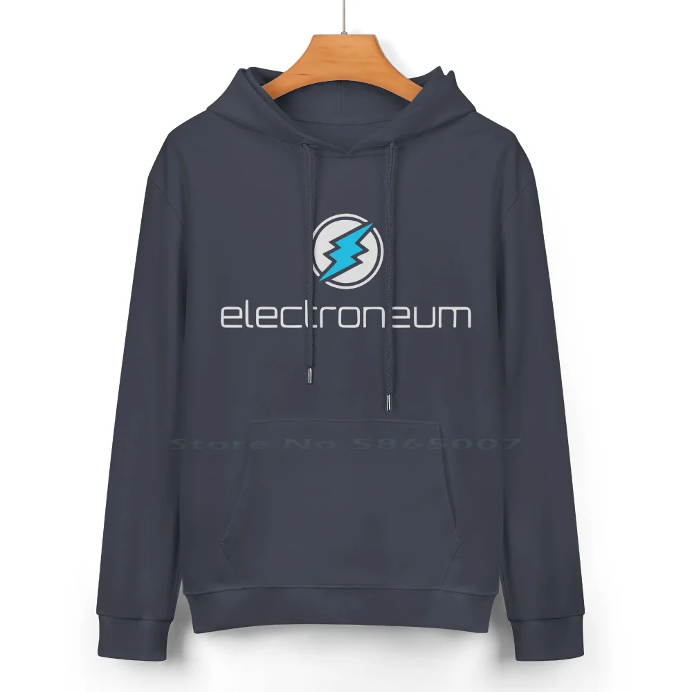 Electroneum Logo Pure Cotton Hoodie Sweater 24 Colors Crypto For The People Dash Zcoin Decentralised Bitconnect Iota