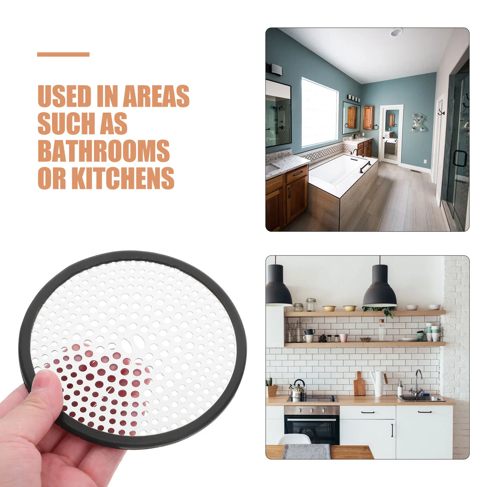 الفولاذ المقاوم للصدأ غطاء للصرف سدادة الشعر المستديرة للحمام حوض الاستحمام المطبخ بالوعة حوض الاستحمام حوض غسيل استنزاف مصفاة #3