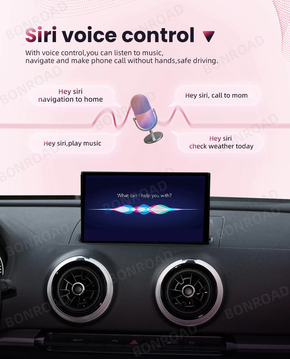Bonroad drahtloses carplay android auto adapter für audi a3 8v 2012-2018 spiegel link airplay bluetooth gps navigation – Detail 9