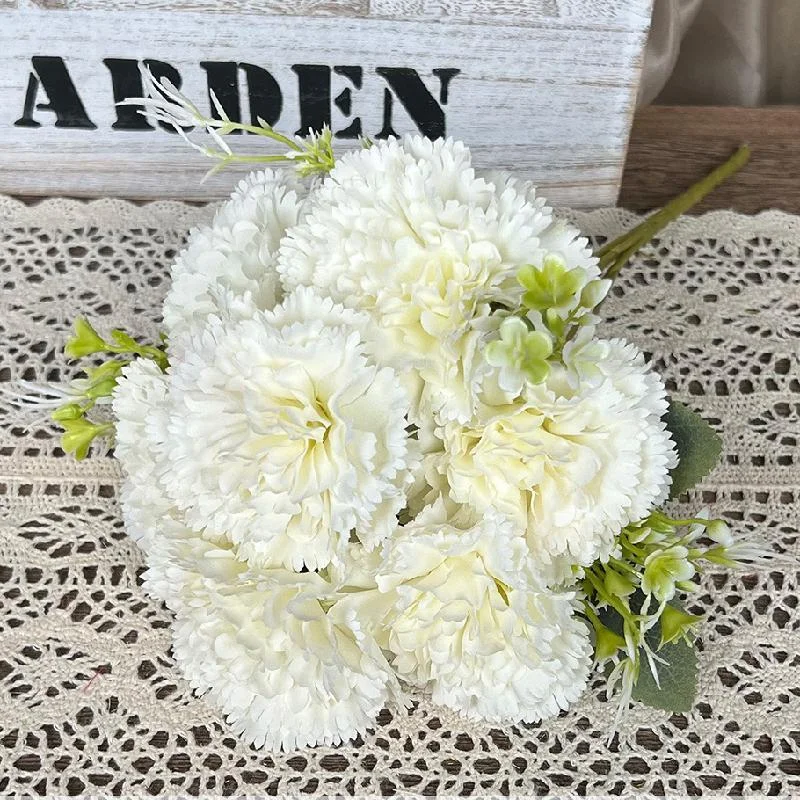7-köpfiger künstlicher Nelkenstrauß – künstliche Blumen, für Tischdekoration zu Hause, Hochzeitsdekoration, Partydekoration und Weihnachtsgeschenke – Detail 11