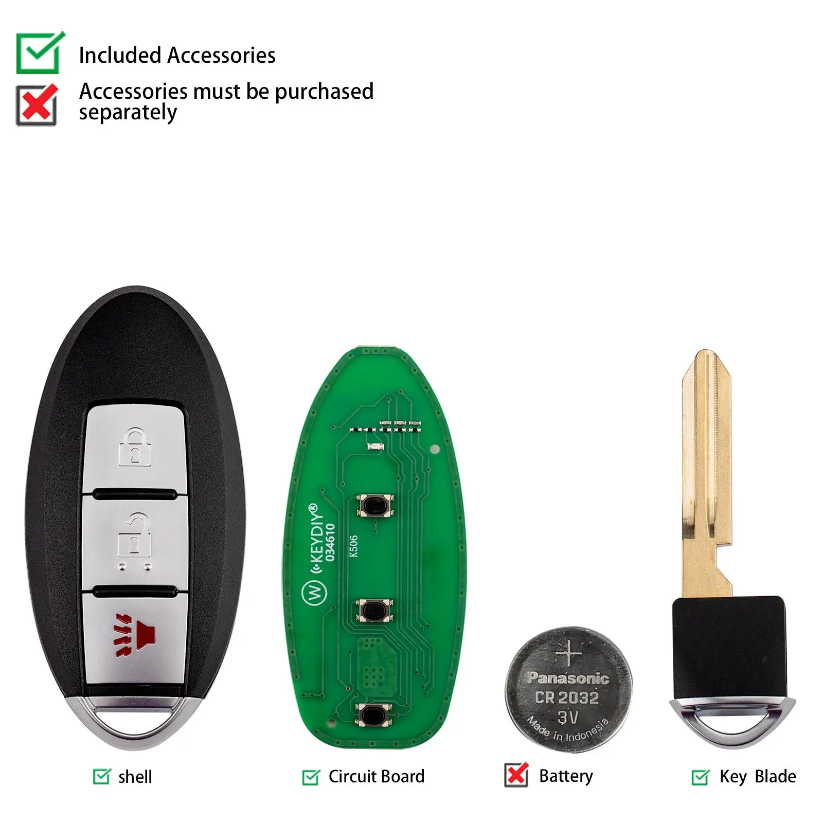 KEYDIY KD ZB03-3 Universal Smart Remote Key 2+1 Buttons Compatible with Nissan Type