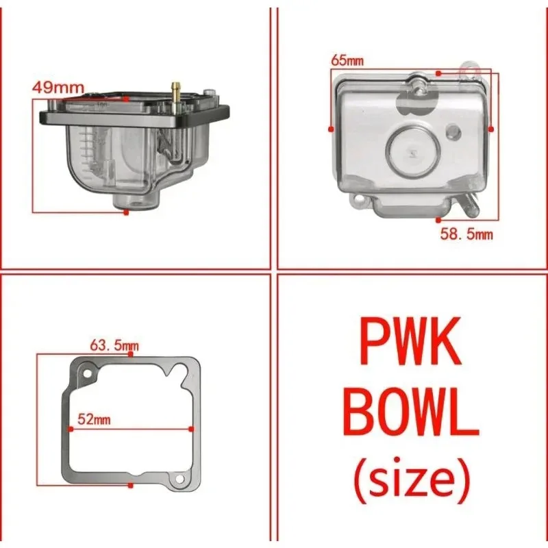PWK Bottom Cover Carburetor POWER JET FUEL TANK Carburetter Float Bowl Comp Chamber Transparent Oil Cup for PWK Carburettor Carb
