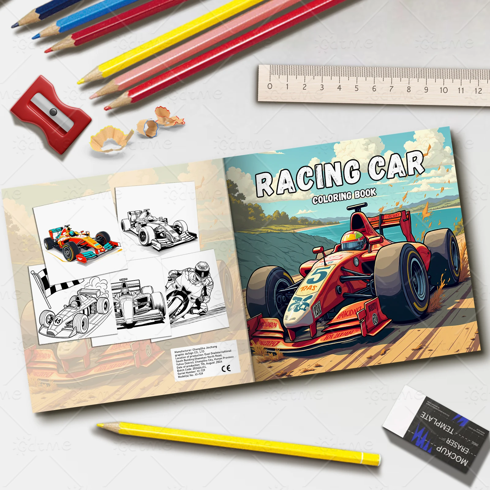 RACING CAR Coloring Book Simple Joys Stress Relief Drawing Book Perfect Gift for Party and Birthday Christmas image 3