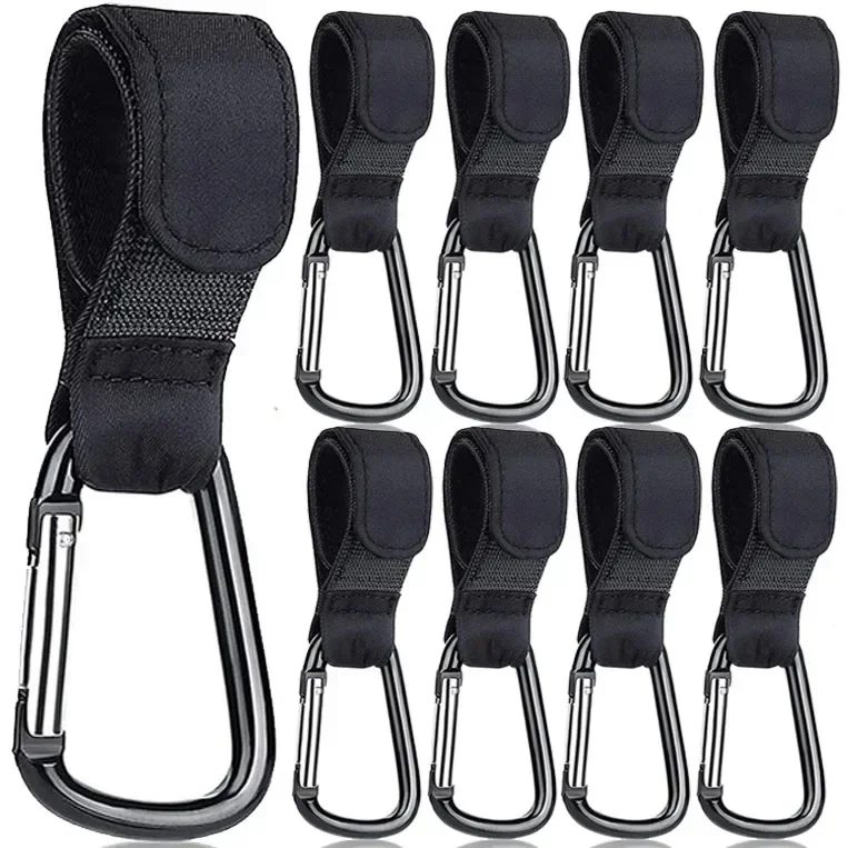 

1-10pcs Stroller Hooks Buckles Clip Aluminum Alloy Carabiner Cart Organizer Diaper Bag Shopping Pram Hook Buckle Stroller Hanger