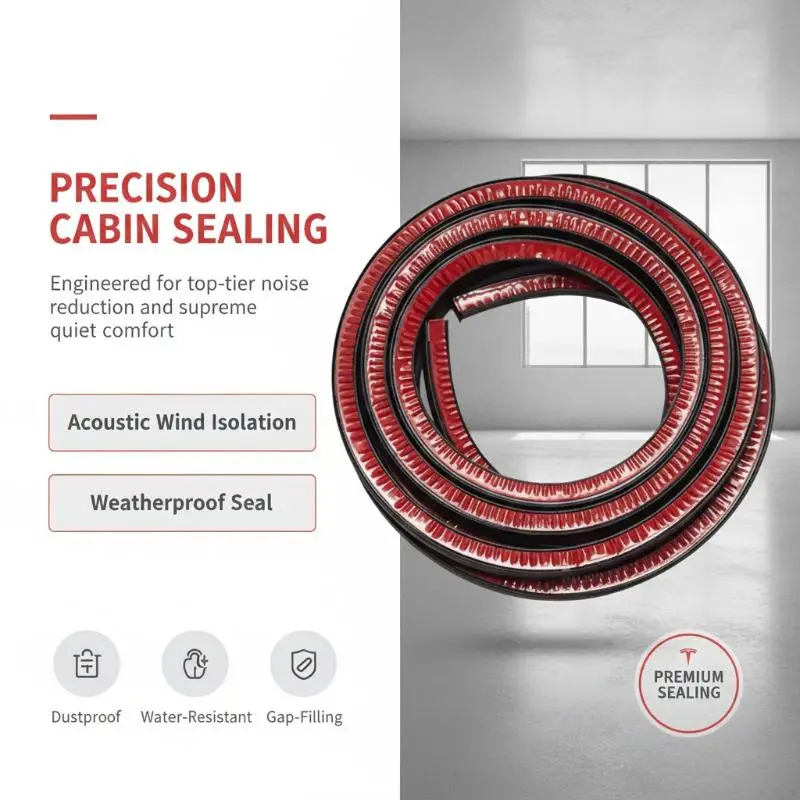 Car Body Seal Strip Soundproof Rubber Sealing Strip Insulation Dustproof Weather Stripping For Vehicle Modification
