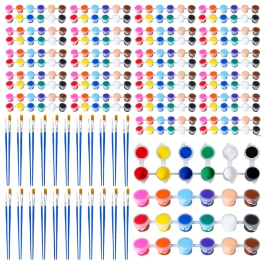 

25 Pack Mini Acrylic Paint Set, PCS Paint Kit Container Strips Storage, 12 Colors Acrylic Paints Strips for andAdults Craft Pai