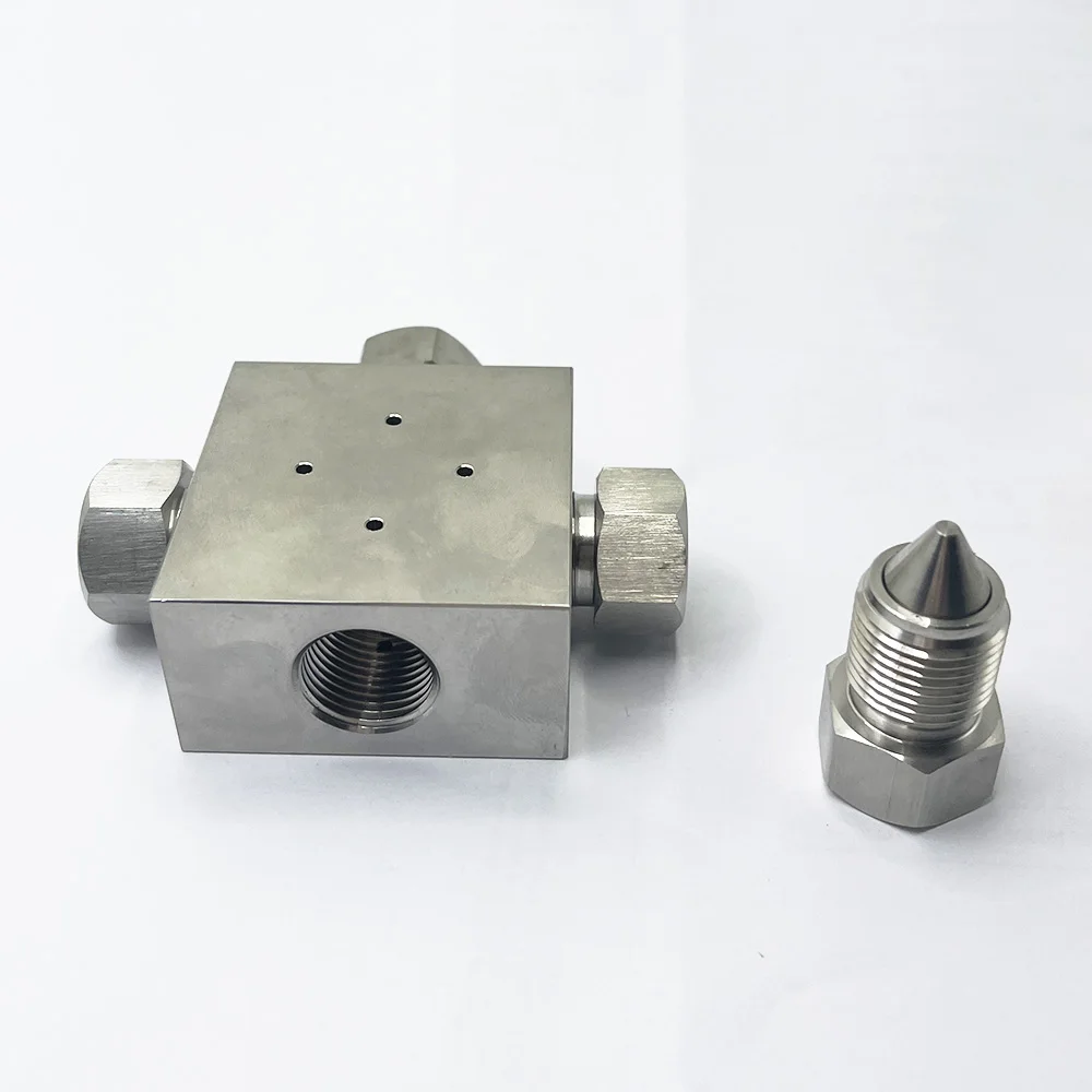 Waterjet Cutter Pump 014168-1 3/8‘’ High Pressure Four-way Cross Assembly 75K - 87K 3/8 Stainless Steel Crossing 1-13165-100-6