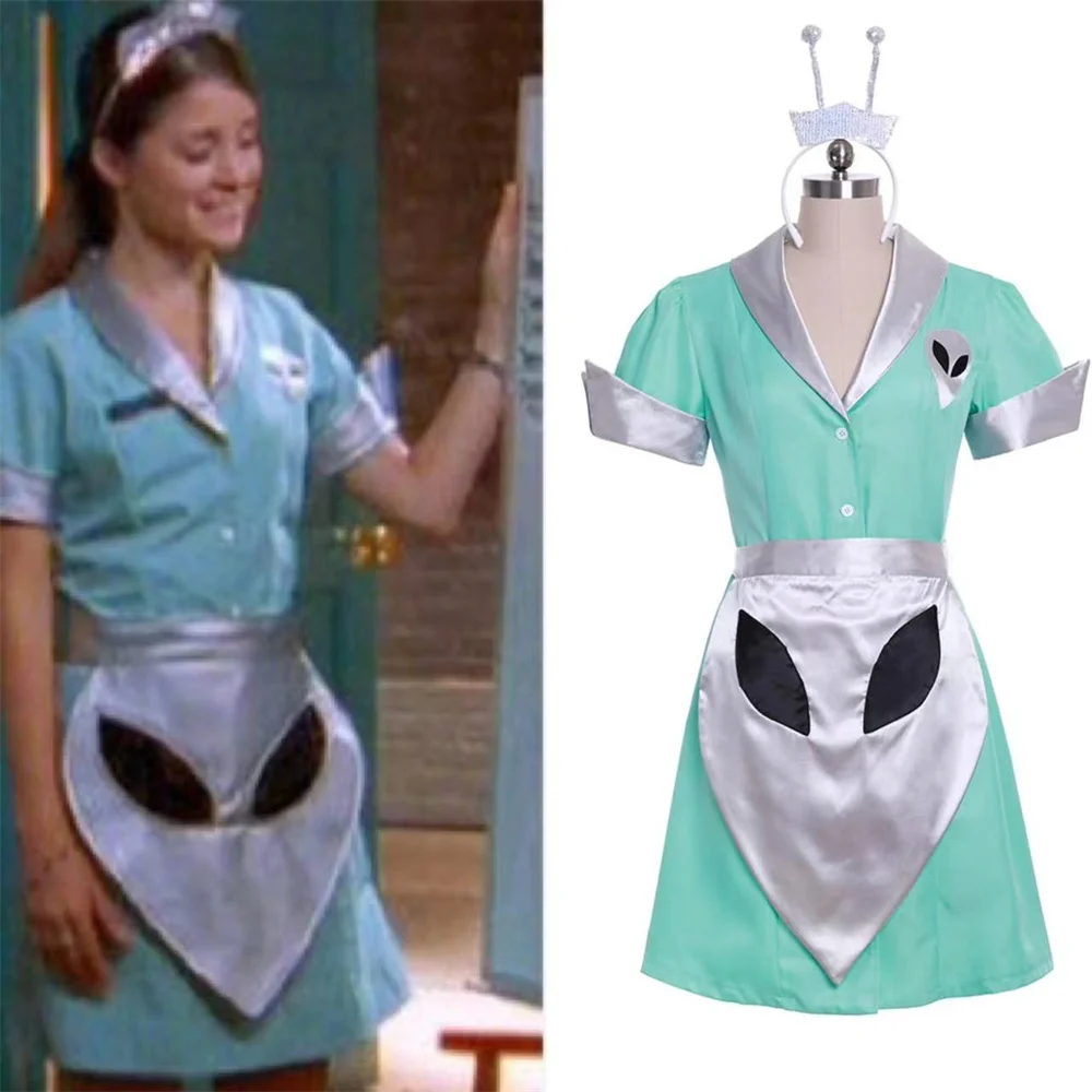 Roswell Liz Parker Crashdown Cosplay Costume Cafe Waitress Maid Dress Alien  Uniform