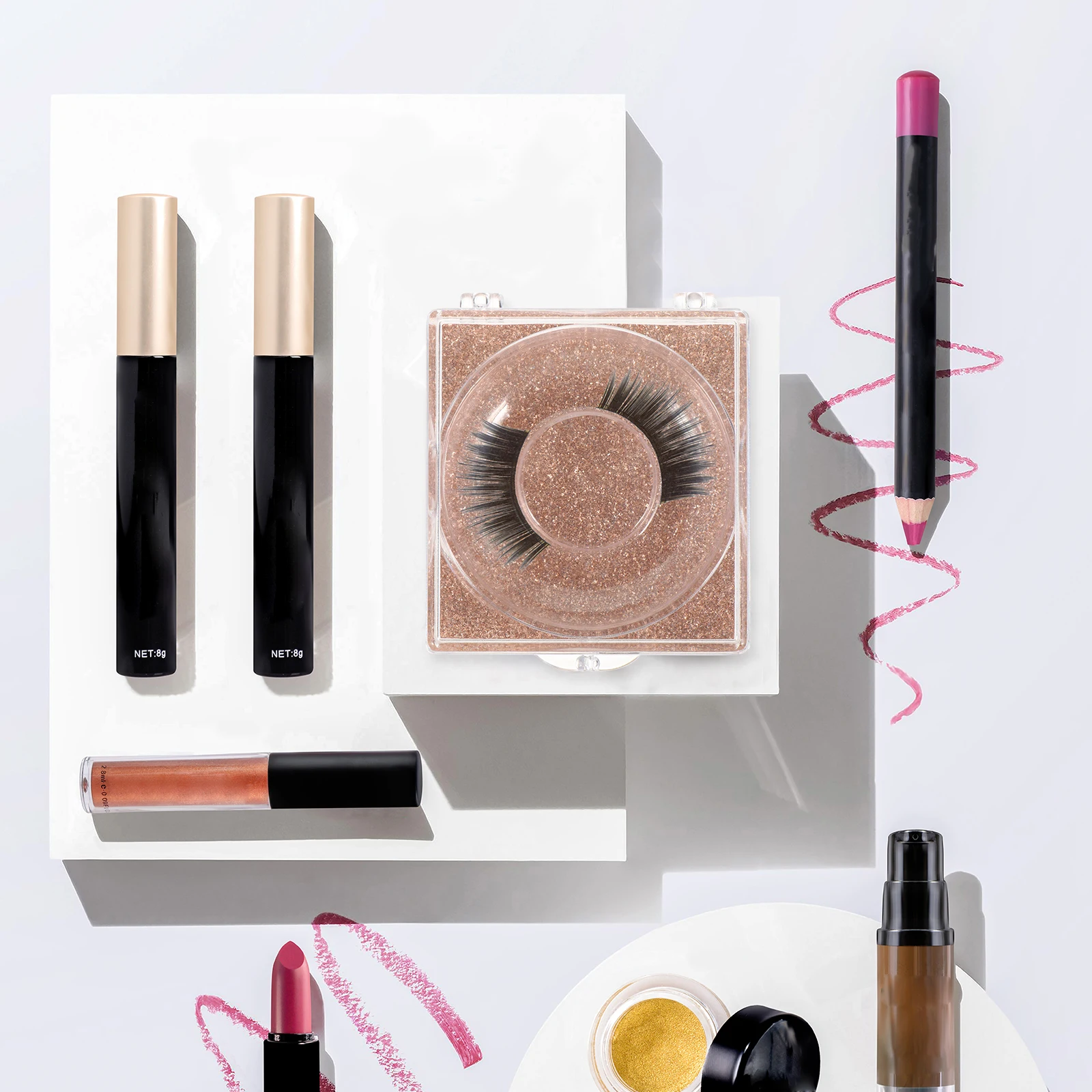 

6 Pcs Eyelash Box Square Container Holder False Organizer Empty Case Plastic Tray