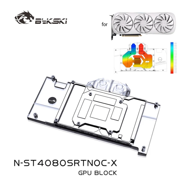 Bykski N-ST4080SRTNOC-X GPU Block for ZOTAC RTX 4080 SUPER-16GB TRINITY OC Video Card Water Cooling / Full Cover/Dense Waterways