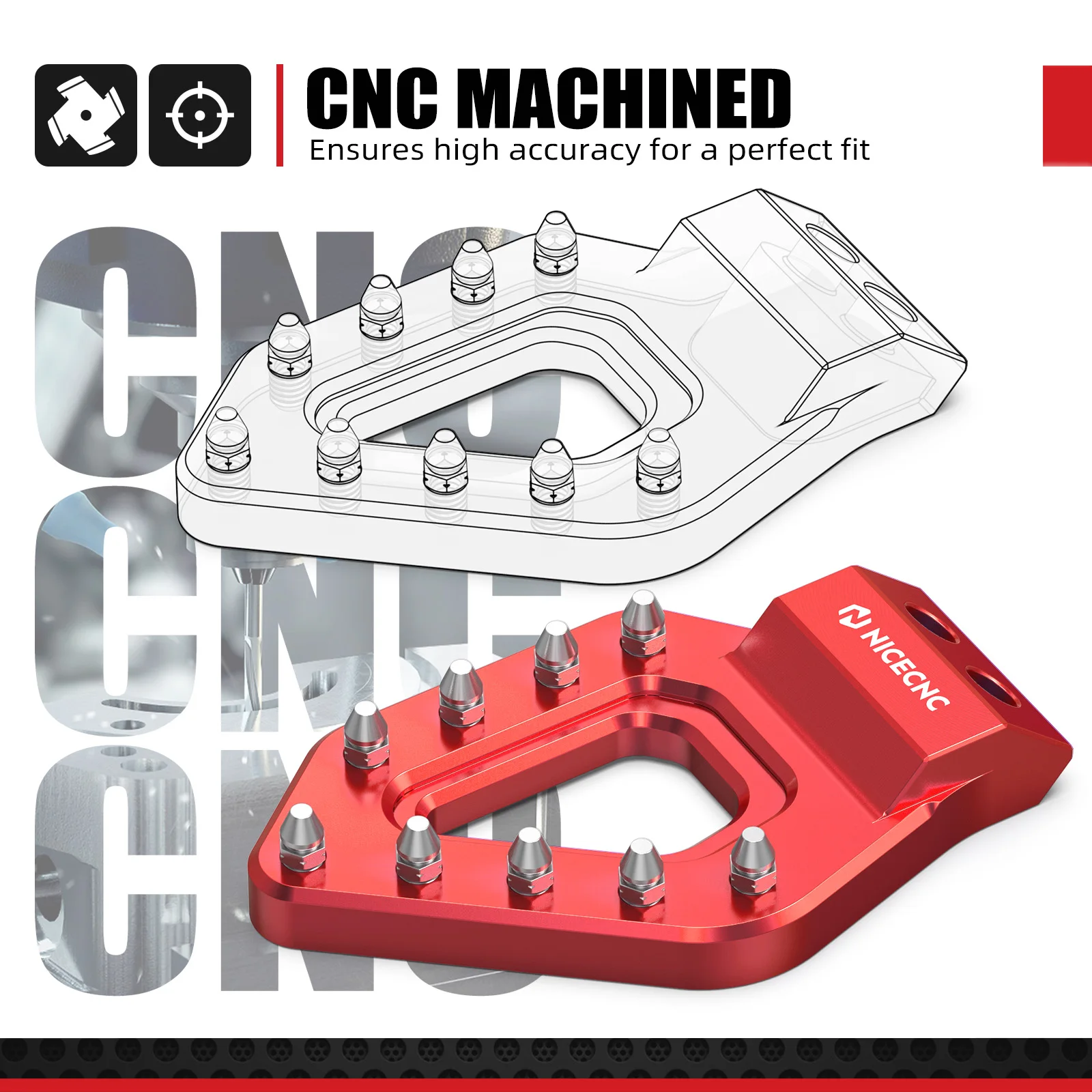 NICECNC Forged Foot Pegs Footrests & Rear Brake Pedal Step Tip For Stark Varg EX MX SM 2024-2026 Electrical Bike Parts Aluminum