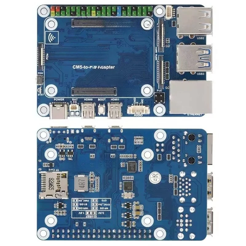 Raspberry Pi CM5 to Pi5 expansion board for BASE with USB audio decoding IO baseplate
