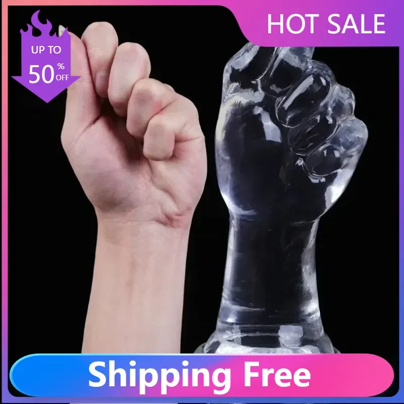 X-Mas Transparent Clear Anal Plug Fist/Finger Huge Anal Sex Toys for Women Men Gay Prostate Massage Big Anal Dildo Women Masturb