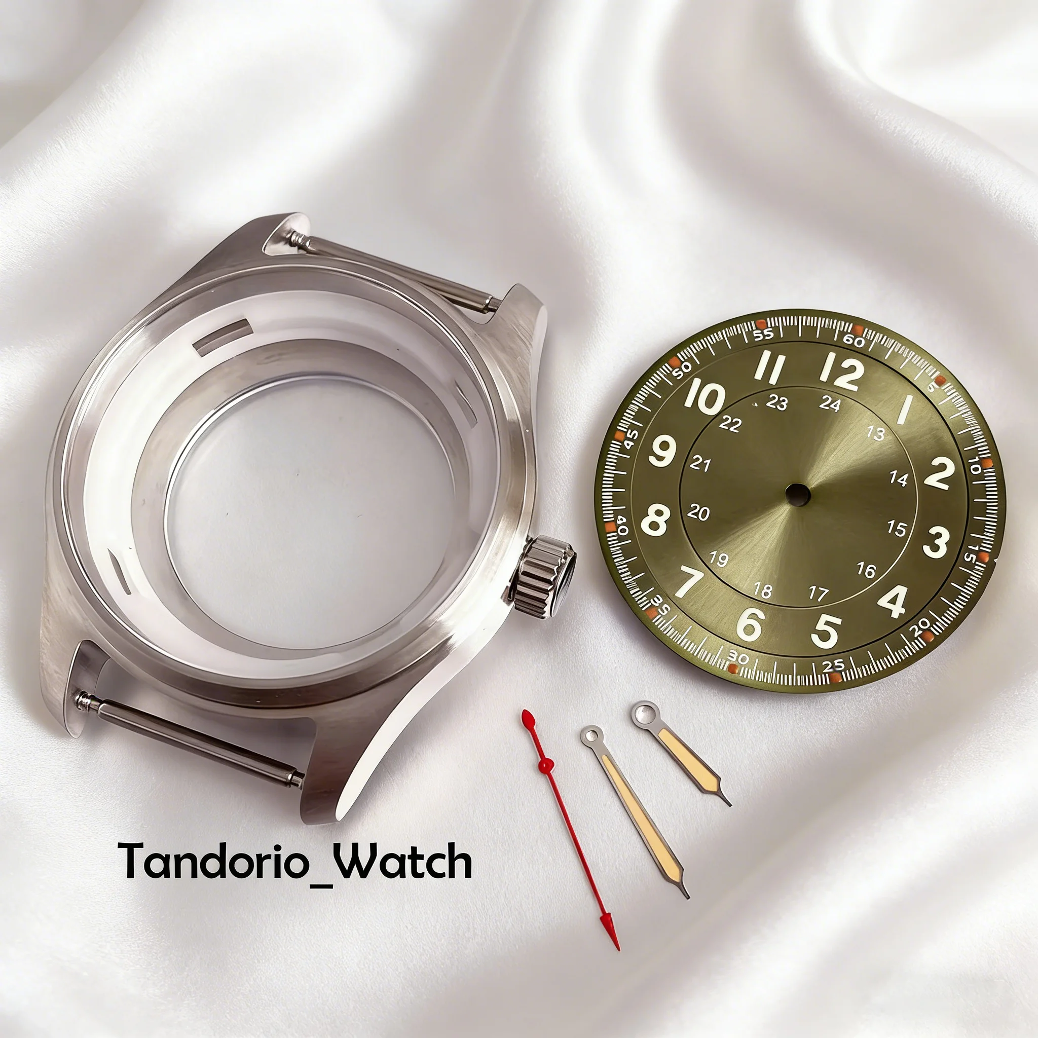 

Tandorio Sapphire Glass 20ATM 39mm Waterproof Watch Case Dial Set Fit NH35 Miyota 8215 ETA2824 Movement Pilot Style Watch Parts