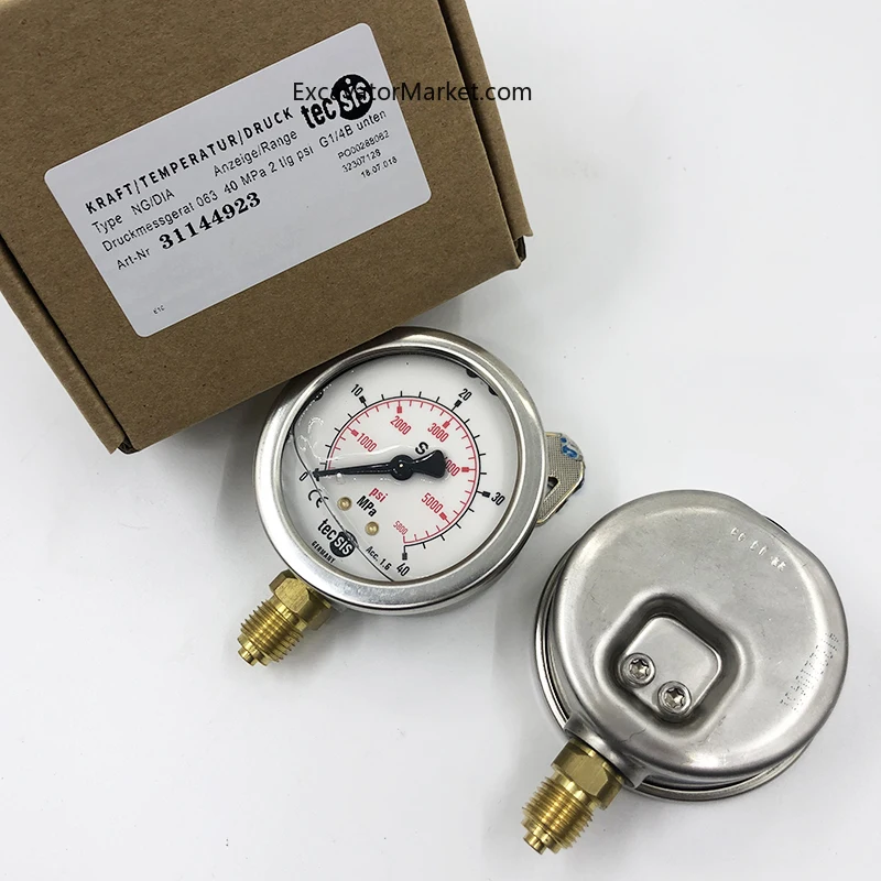 For Tecsis Shockproof Pressure Gauge Pilot Oil Pressure Gauge Engineering Machinery Hydraulic Pump Pressure Gauge Excavator Part