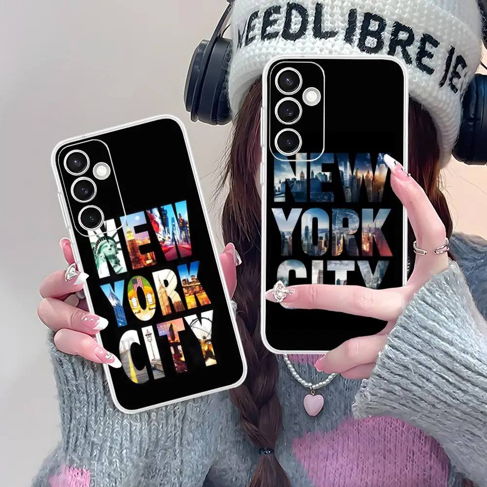 New York City Phone Case for Samsung Galaxy S25 S24 S23 S22 S21Plus FE Ultra Soft TPU Clear Shockproof Cover