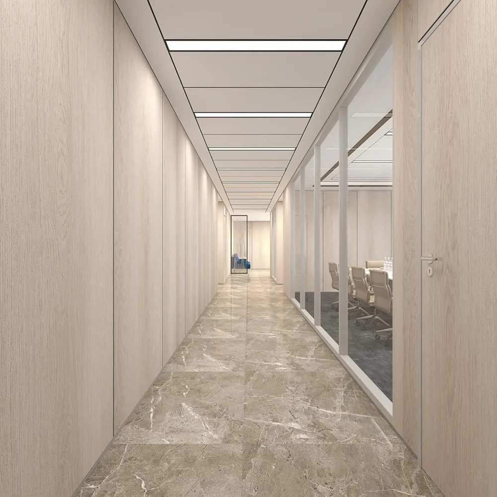 ورق جدران واسع من الخشب البني الفاتح قابل للتقشير واللصق من خشب البلوط والجوز المزخرف على سطح الطاولة من الخشب البيج والفينيل