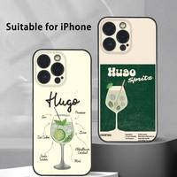Hugo Spritz Cocktail Phone Case For iPhone 16 15 14 13 Pro Max Plus Mini Frosted Soft Shell Funda Shockproof Cases