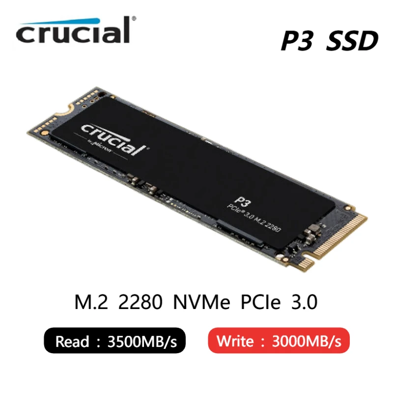 

Crucial SSD P3 NVME M2 PCIe 4.0 P2 PCIe 3.0 P3P 500GB 1TB 2TB 4T P5 PLUS SSDs M.2 2280 Internal Solid State Drives 1T hard drive