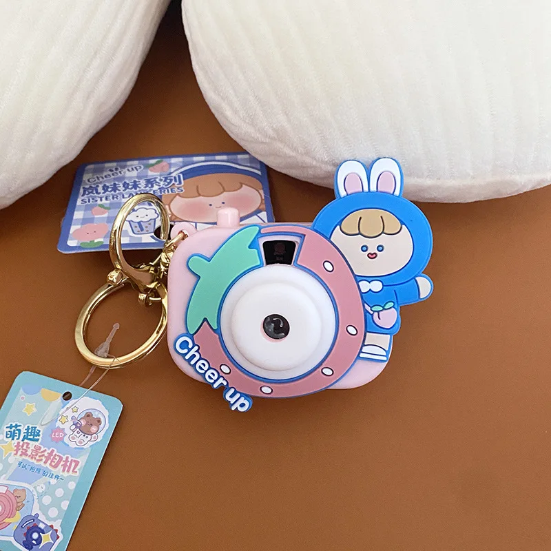 Cartoon Kawaii Girl Projection Camera Keychain Pendant Creative Ins Cute Girl Projection Camera Backpack Pendant Birthday Gift