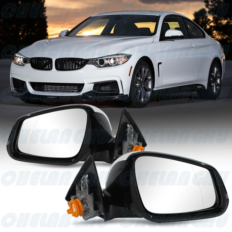 

For BMW F32 428i 435i 440i 2015 2016 2017 2018 2019 2020 1 Pair 5 Pin White Painted Heated Memory Power Fold Mirror Assembly