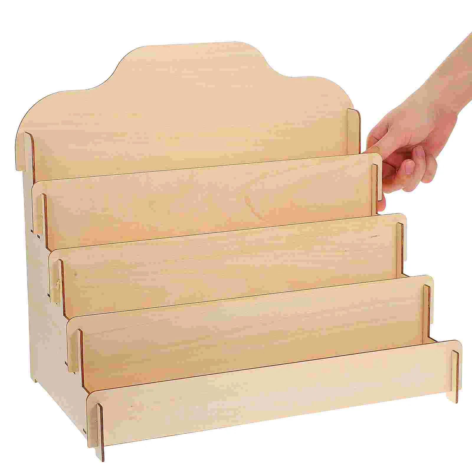 Soporte de exhibición de tarjetas de felicitación, pegatinas, organizador de cumpleaños, madera contrachapada de tilo