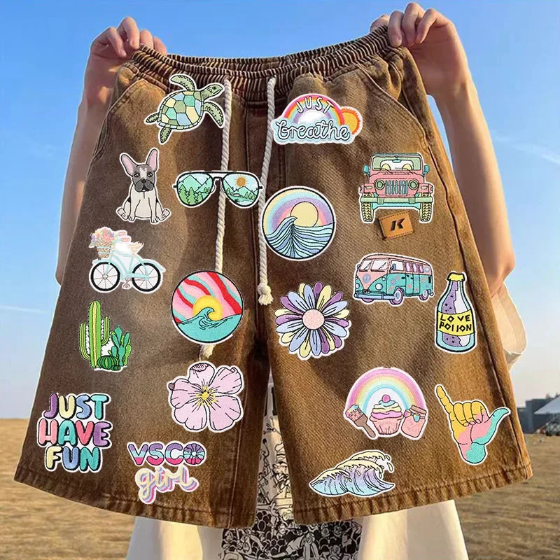 

Iron On Patches for Clothes A Pickup Truck Clothing Stickers Fabric Sewing Embroidered Patch Thermal Adhesive Applique Fusible