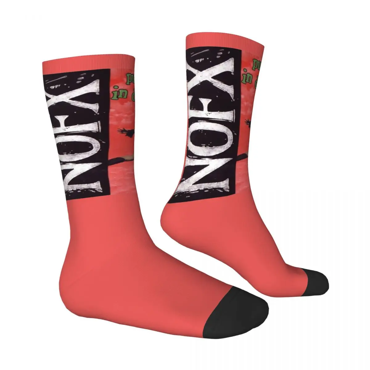 NOFX-Calcetines antideslizantes para hombre y mujer, medias de banda Vintage, de calidad, con patrón de monopatín, para otoño