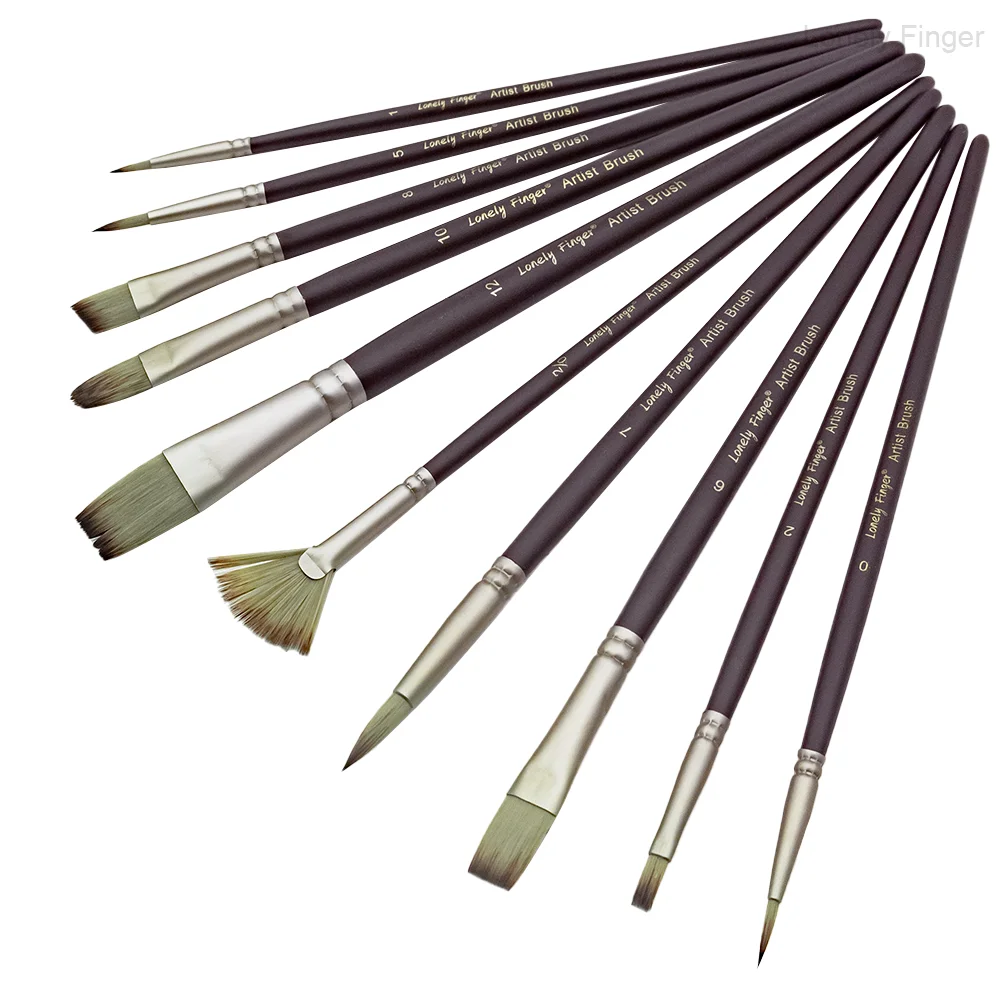 

Профессиональный набор кистей для художника, 10 шт., кисти для рисования с тонкими деталями, синтетические разные советы для художников и студентов, товары для рукоделия Gi