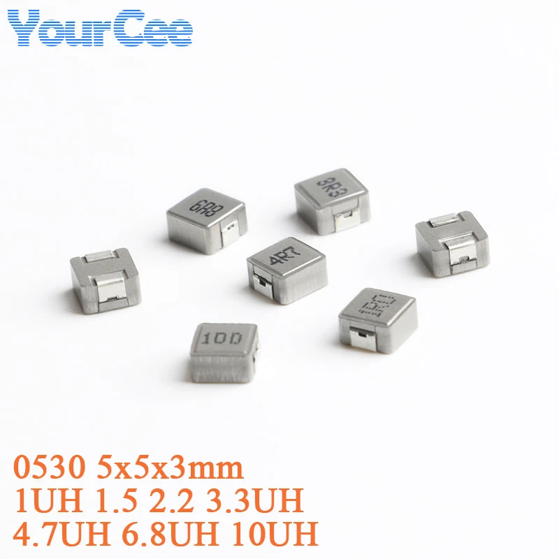10 шт. 0420 0520 0530 Силовые индукторы для литья SMD ± 20% 5*5*3 мм 5*5*2 мм 4*4*2 мм 1UH 6,8UH 10UH 15UH 22UH 33UH Индуктор