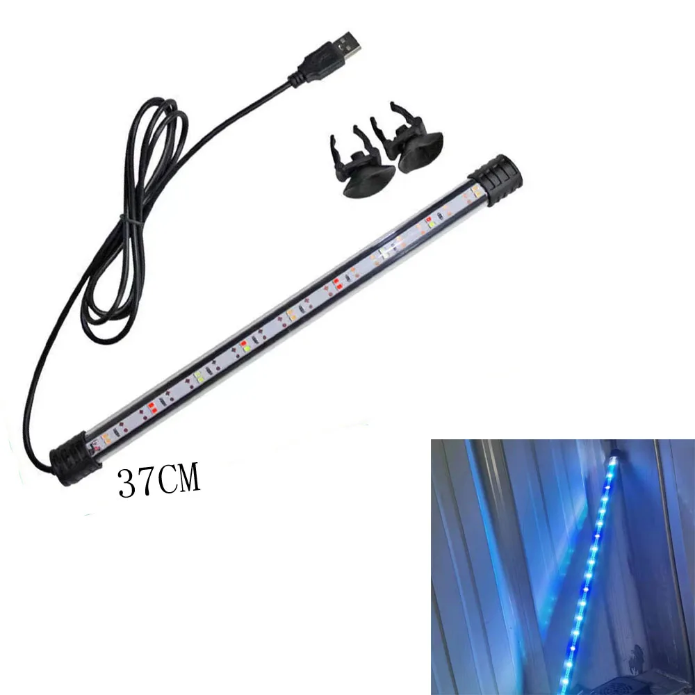17cm 27cm 37cm USB DC5v Submersible blue white LED Aquarium Light Fish plant grow light underwater for Tank Lighting Bar lamp