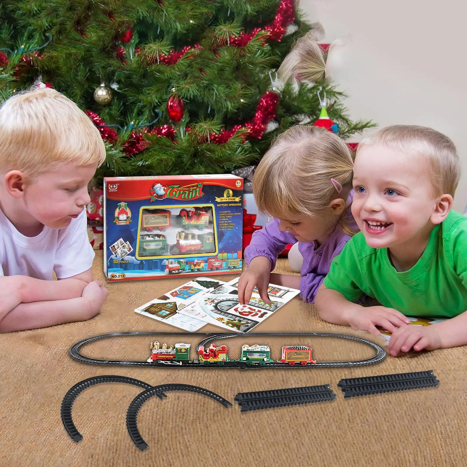 Train Tracks 13pieces Toy Cars Railway Playset Train Sets Activities For Christmas Birthday Toddler Play Imaginative Boys Girls
