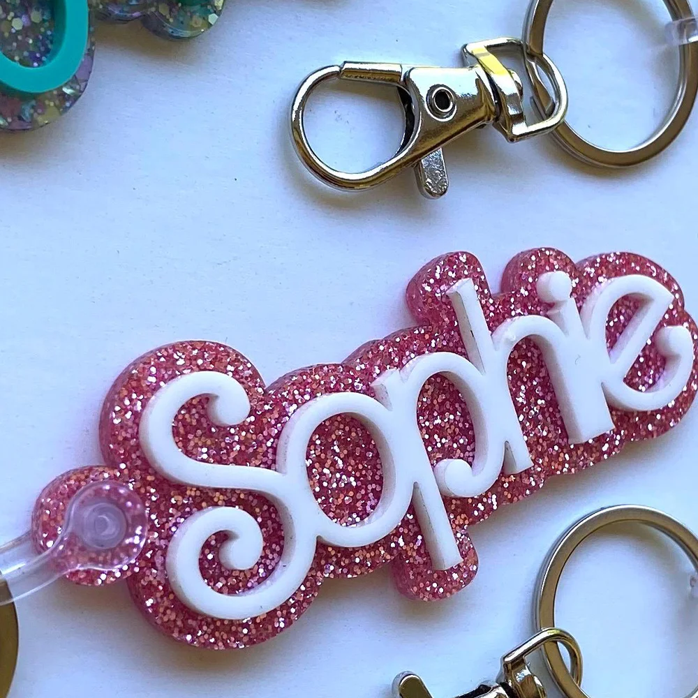 Custom Keychain - Personalized PMMA Color Clash Name Laser Engraved DIY Accessory for Daily Use & Trendy Gifts, Teens image 5