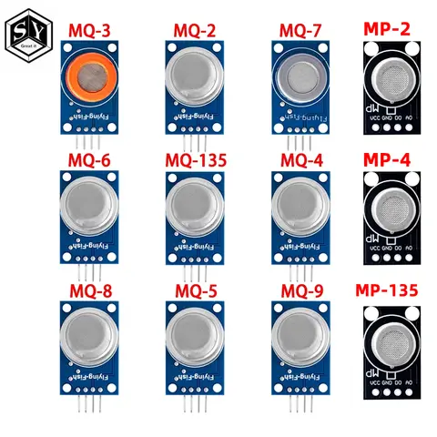 Gas Detection Sensor Module MQ-2 MQ-3 MQ-4 MQ-5 MQ-6 MQ-7 MQ-8 MQ-9 MQ-135 MP-2 MP-4 MP-135  Gas Sensor Module  Starter Kit