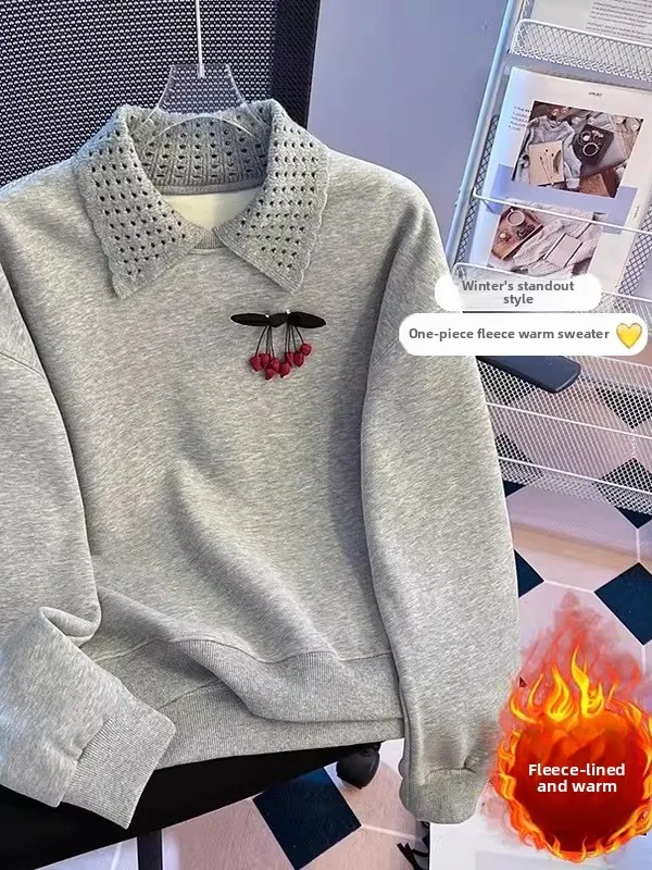 

Весна 2026: Женская модная кофта с эффектом пэчворк, роскошный дизайн, длинный рукав, корейский стиль, топ