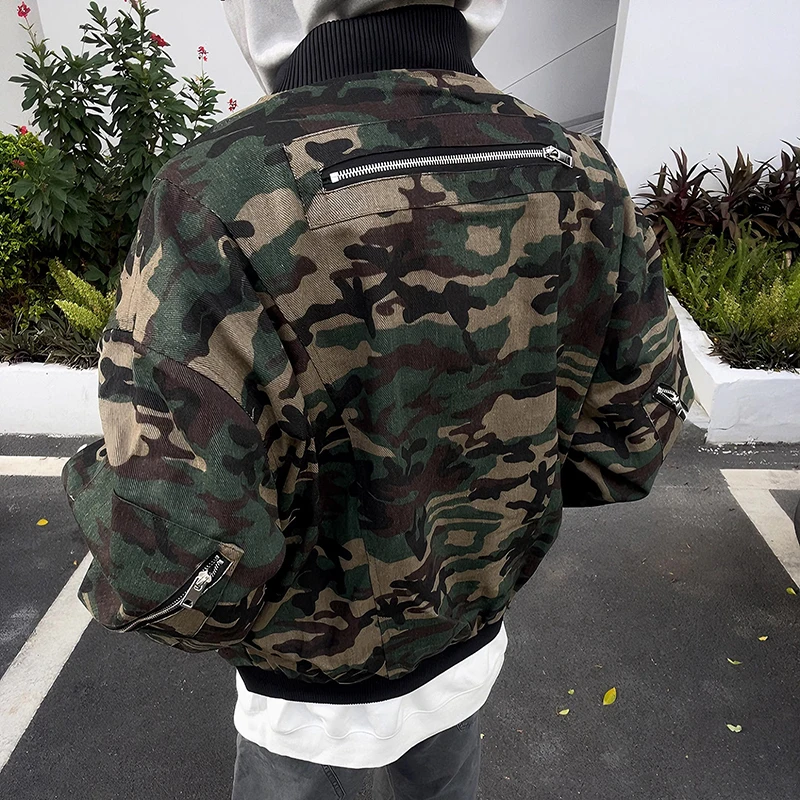 PFNW American Vintage High Street Camouflage Baseball Jacket Trend New Men's Loose Cleanfit Zipper Oversized Coat Top 12C1945