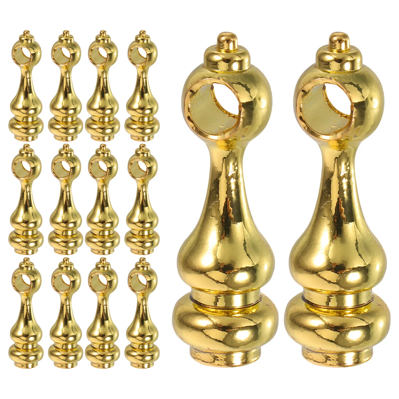 14Pcs Railing Bracket Spindles Metal Connectors Golden Gallery Rails Furniture Hardware for Cabinet Shelf Railings Glass Railing