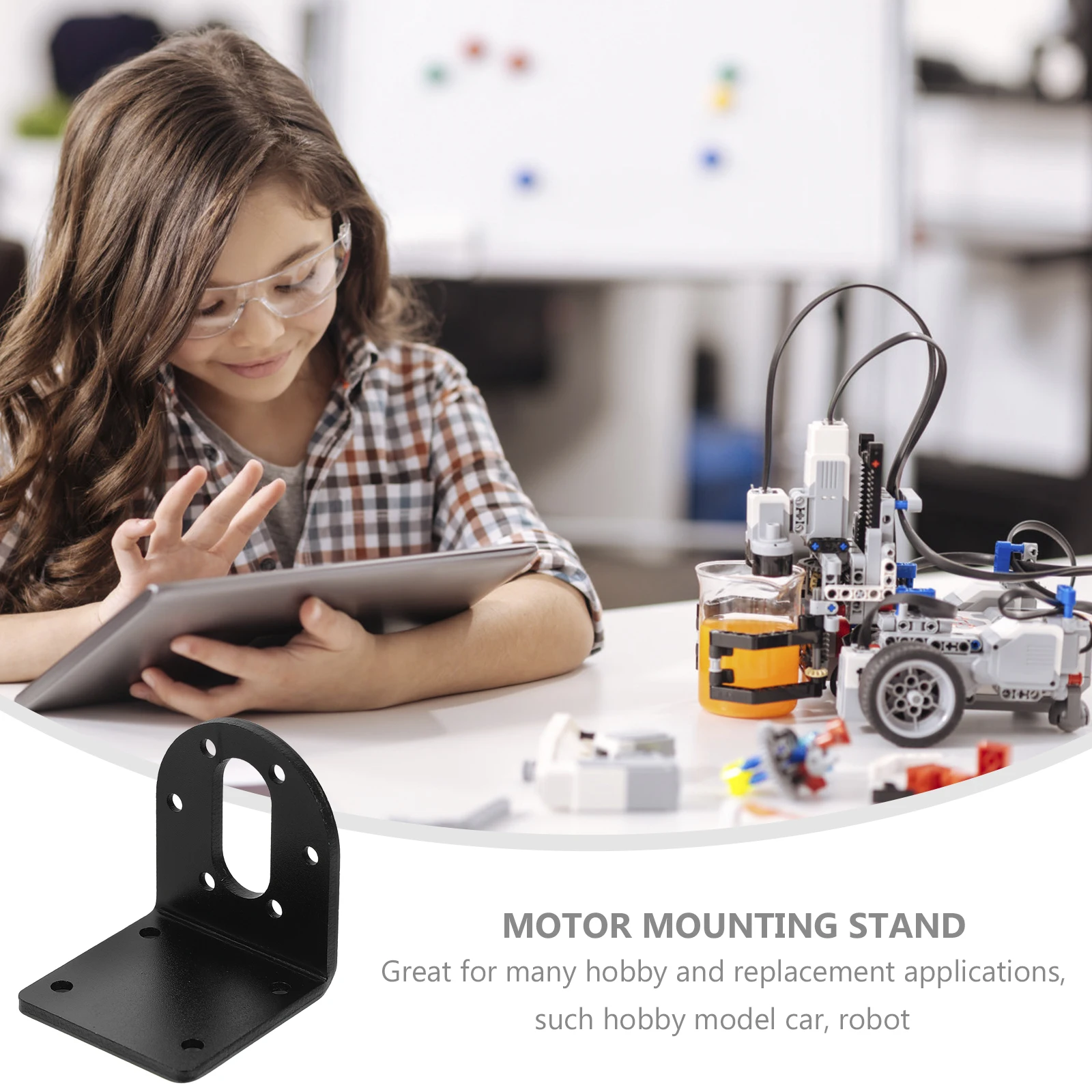 

37MM Mini DC Gear Bracket Smooth Surface Easy Mounting Holes Hobby Model Car Robot Application Sturdy Aluminum L Shape Base