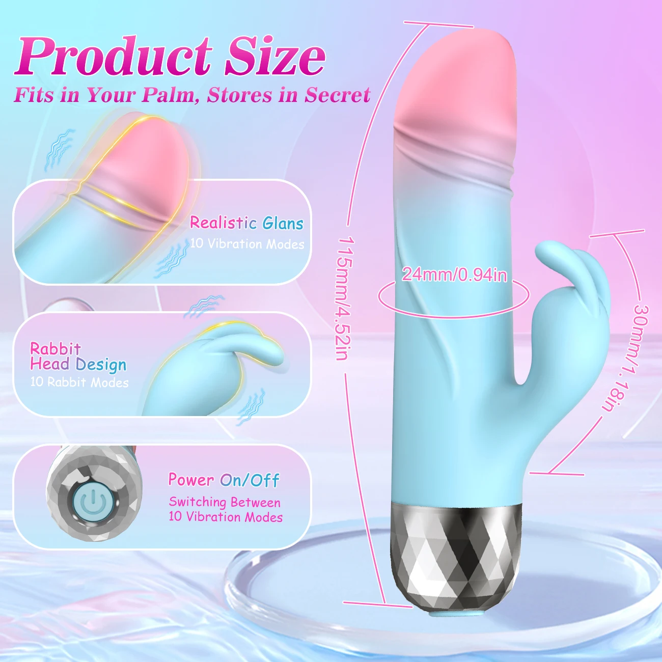 Powerful Rabbit Vibrator for Women Clitoris Stimulator Silicone G Spot Mini Bullet Vibrator Female Dildo Sex Toys for Adults 18+ 6