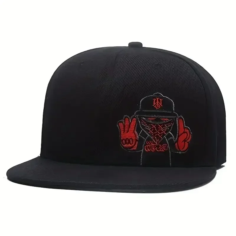 Gorra de béisbol hip-hop bordada unisex, sombrero ajustable para exteriores con protector solar