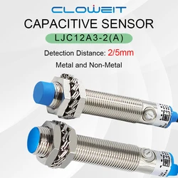 Cloweit M12 Capacitive Proximity Switch Level Sensor Detects Metal Liquid In Plastic Feed LJC12A3-A Series Shielded Unshielded