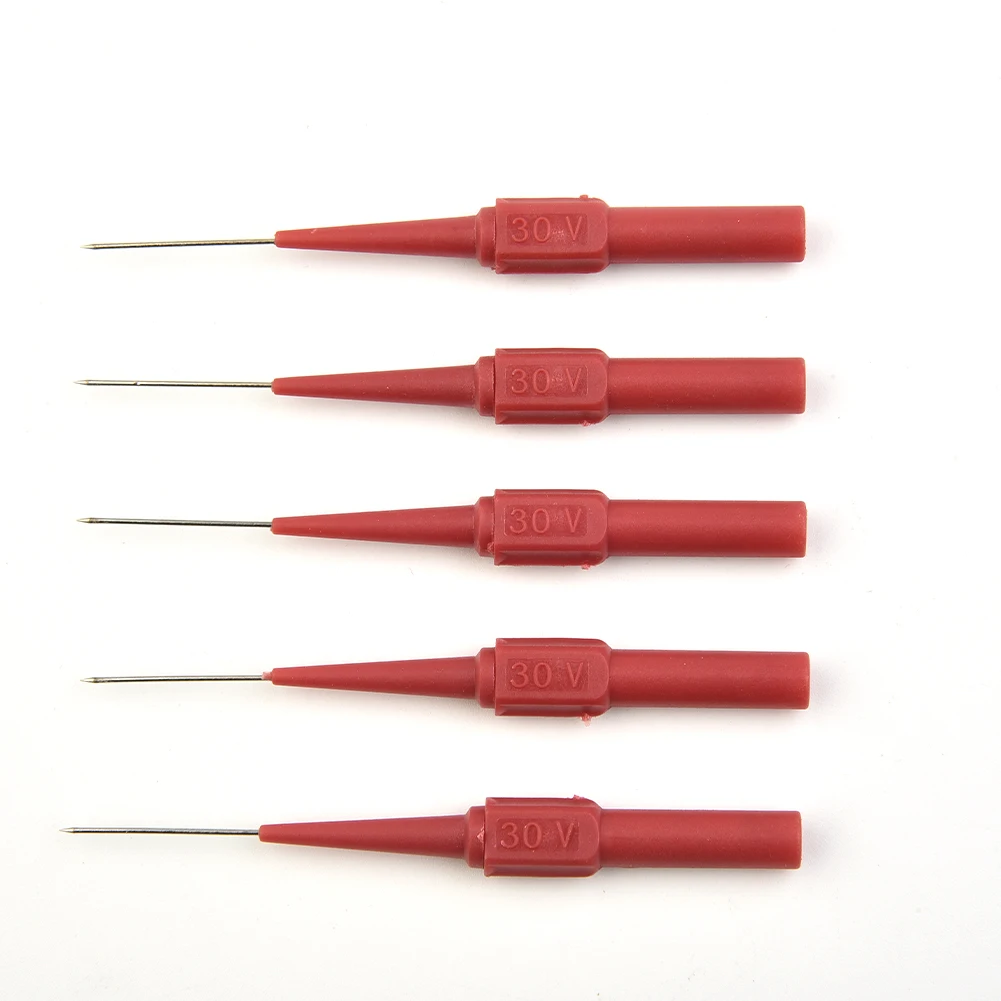 2/10Pcs 30V Multimeter Test Probes Car Tip Probes Diagnostic Tools Insulation Piercing Needle For Banana Plug Red Black