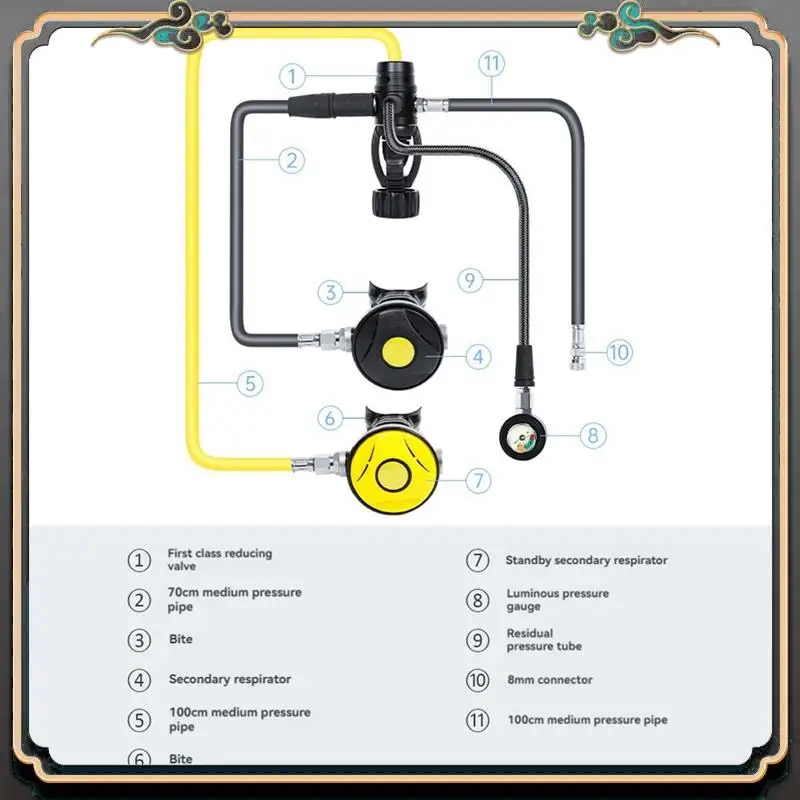 

Premium Deep Diving Equipment Scuba Bottle Adapter Diving Regulator First Class Reducing Valve