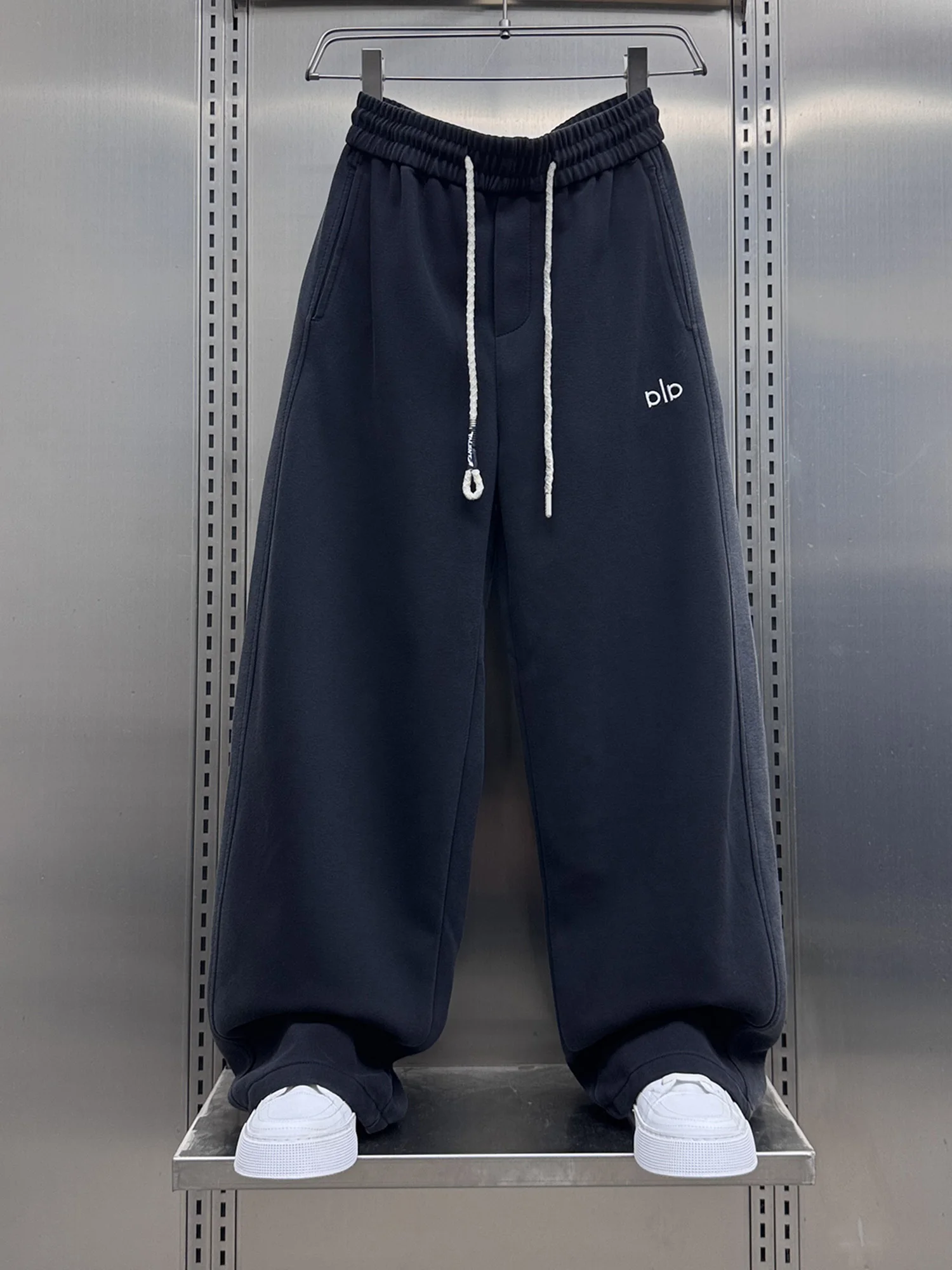 

Мужские прямые спортивные брюки на флисовой подкладке, осенне-зимние, с градиентным цветом, в американском уличном стиле, повседневные брюки для подростков