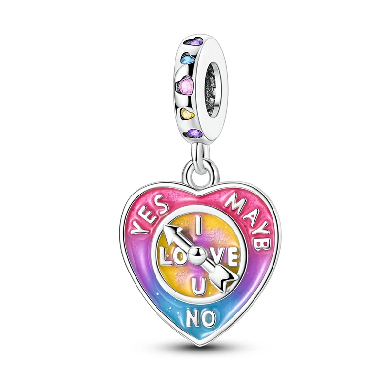 

New 925 Sterling Silver Choose Love and Heartbeat Charms Pendant For Women Fit Original Bracelet DIY Jewelry Gifts